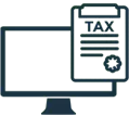 Tax return computer icon